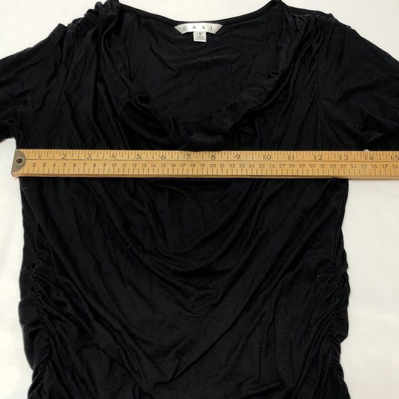 CABi 176 Black Bodycon Dress Small Ruched Sides Stretch Scrunch Knit - Picture 5 of 8